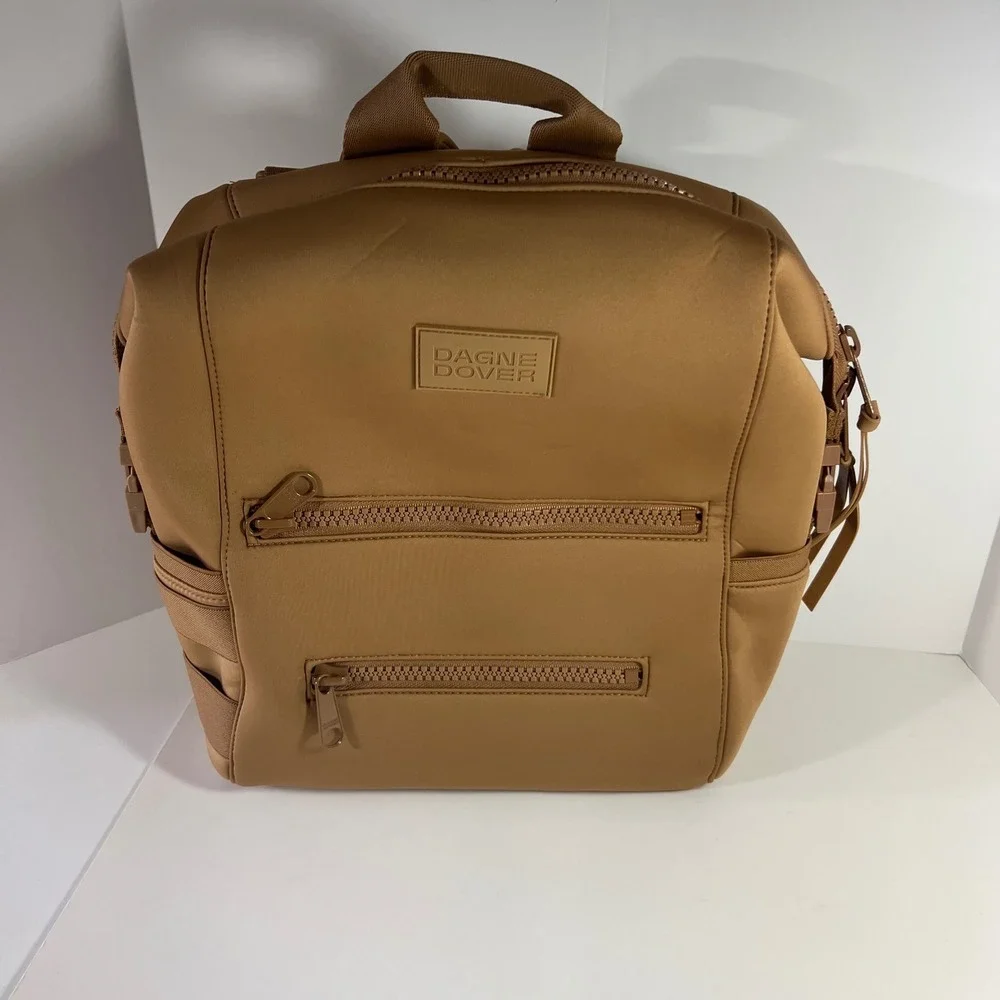 Dagne Dover Indi Neoprene Diaper Bag Backpack Camel Laptop Travel Bag Dust Bag